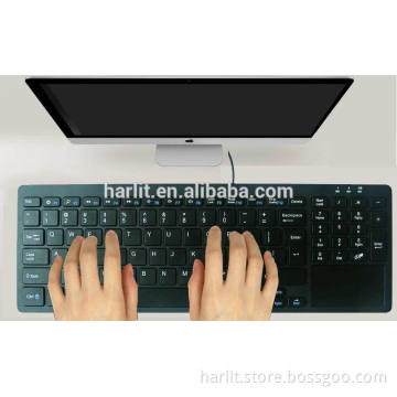 Laptop Desktop Keyboard Full Size Scissors Structure USB Wired Keyboard With Mouse Trackpad And Number Keys